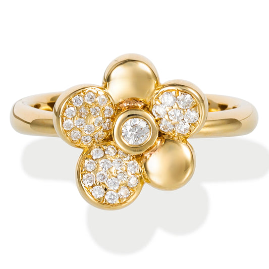 Diamond Flower Ring 14kt Yellow Gold