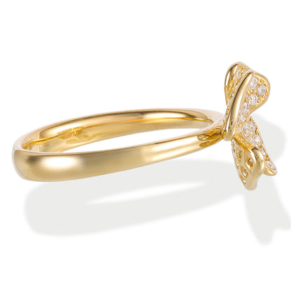 Diamond Flower Ring 14kt Yellow Gold