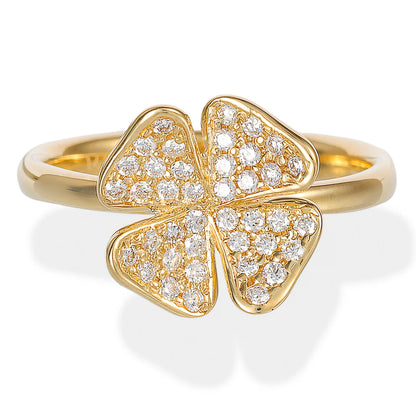 Diamond Flower Ring 14kt Yellow Gold