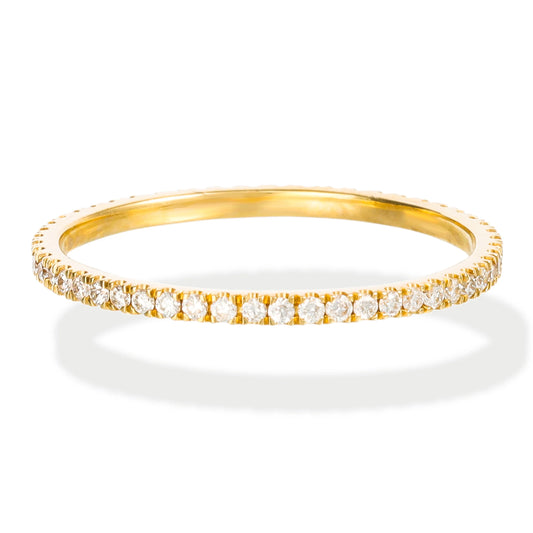 Diamond Ring Full Band 14kt Yellow Gold