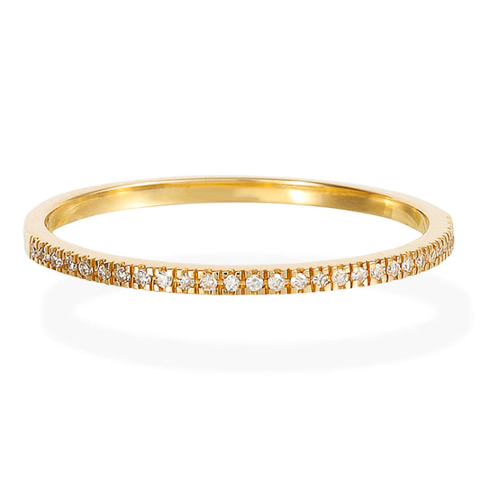 Diamond Ring Half Band 14kt Yellow Gold