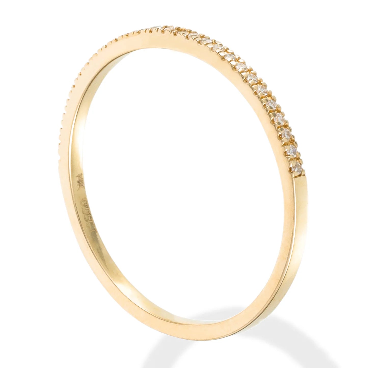 Diamond Ring Half Band 14kt Yellow Gold