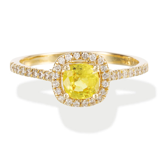 14kt Yellow Gold Diamond / Stone Cushion Shape Ring