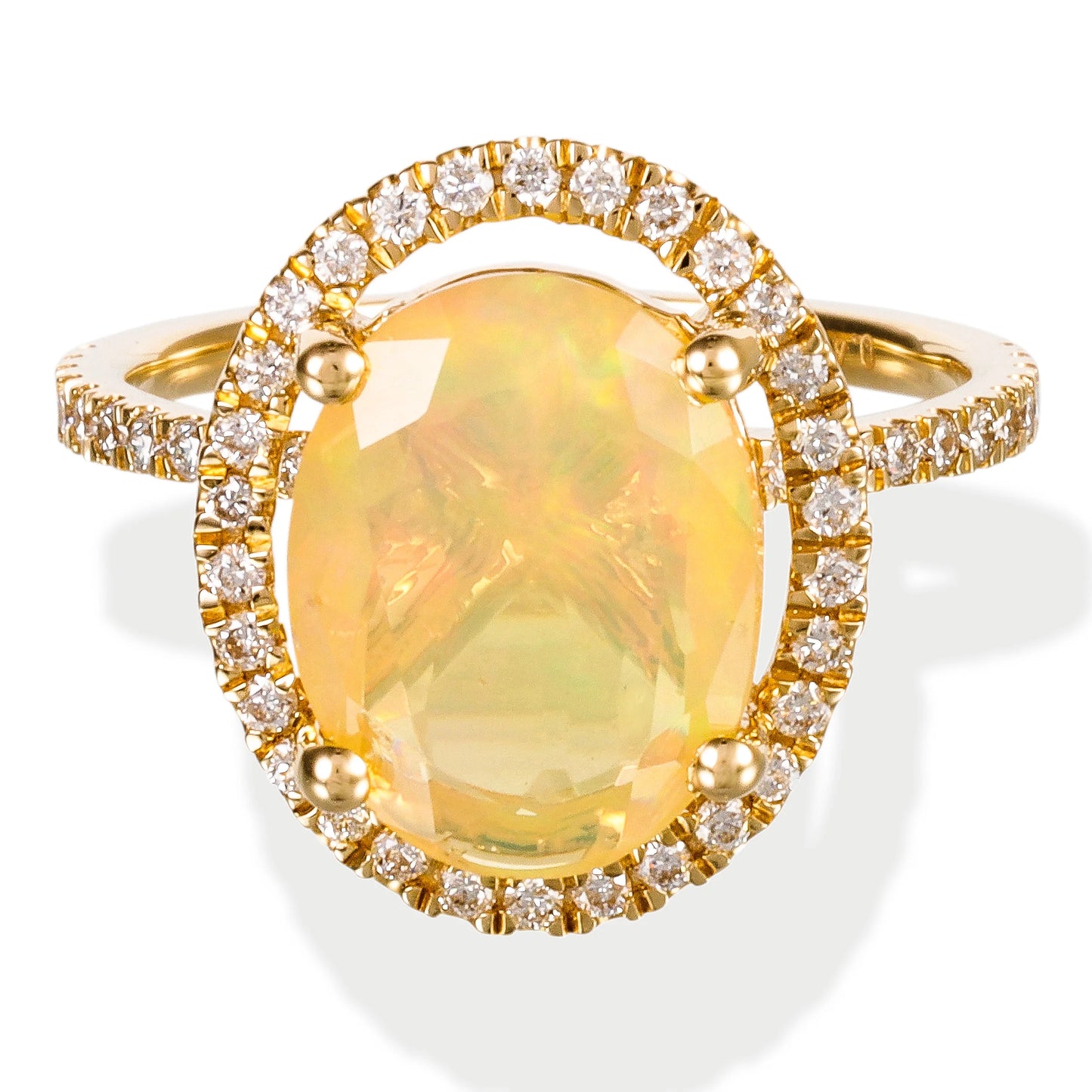 14kt Yellow Gold Diamond / Stone Oval Shape Ring