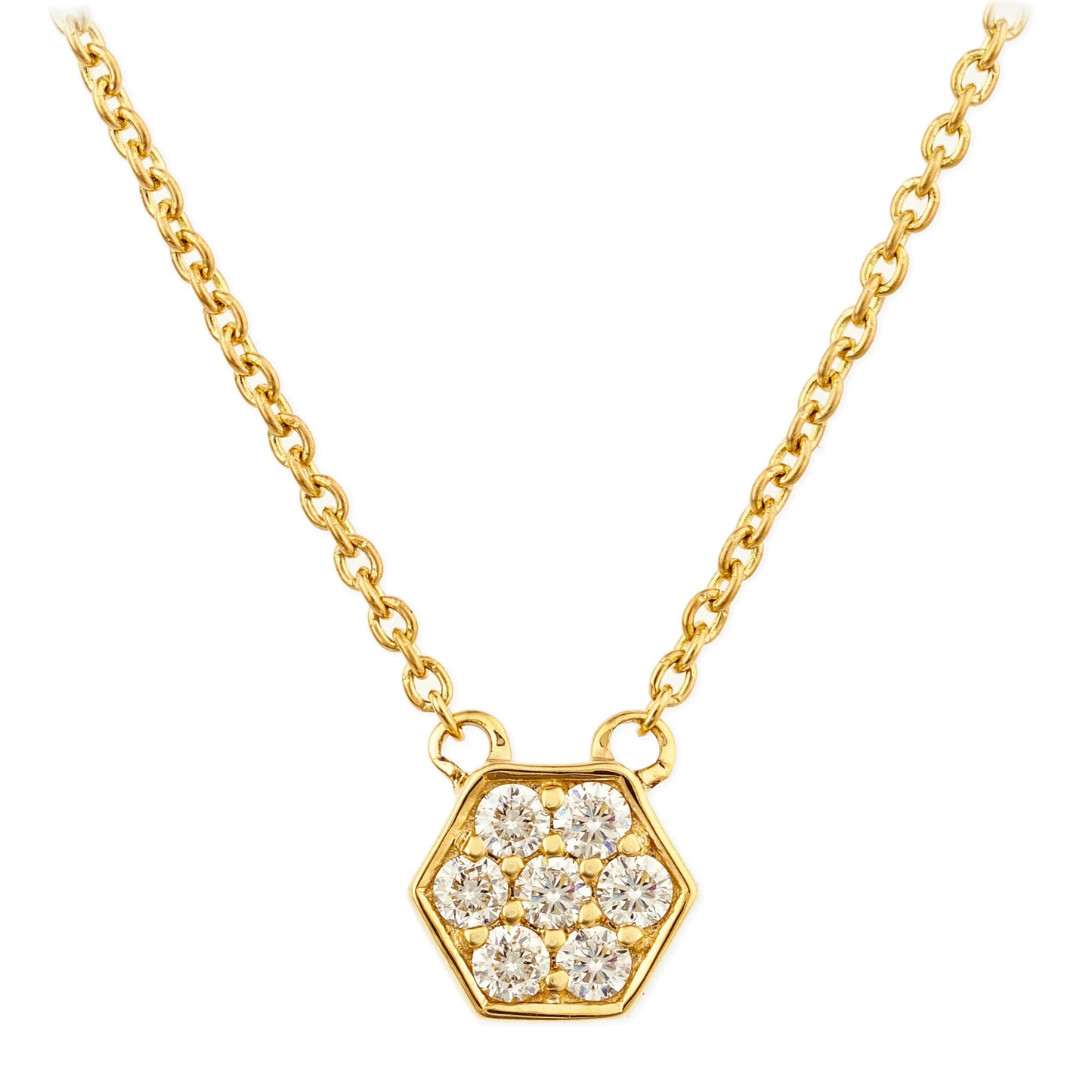 Diamond Hexagone Shape Necklace