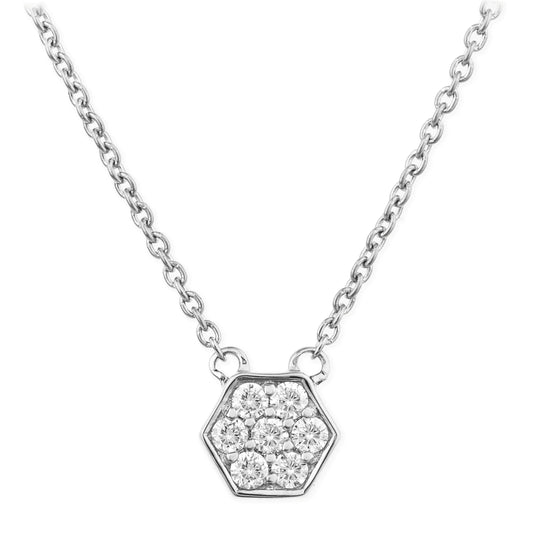 Diamond Hexagone Shape Necklace