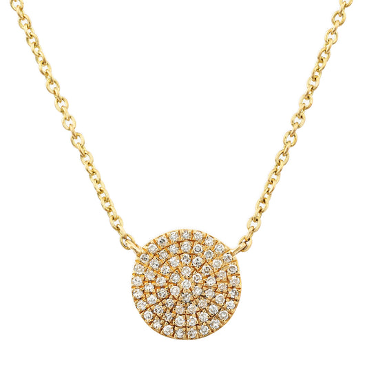 Diamond Round Disk Necklace