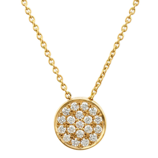 Diamond Round Disk Necklace