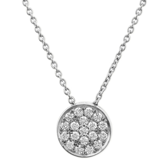 Diamond Round Disk Necklace