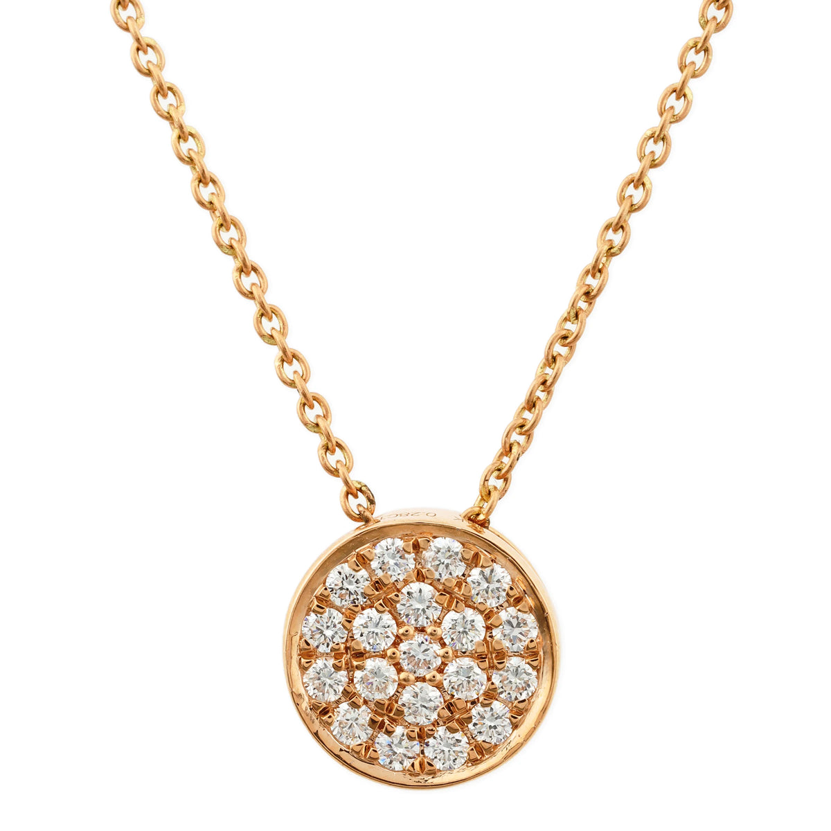Diamond Round Disk Necklace