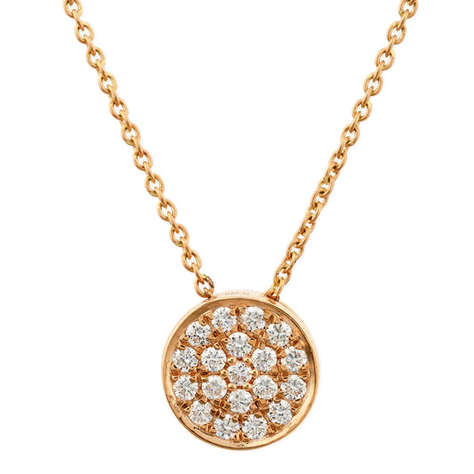 Diamond Round Disk Necklace