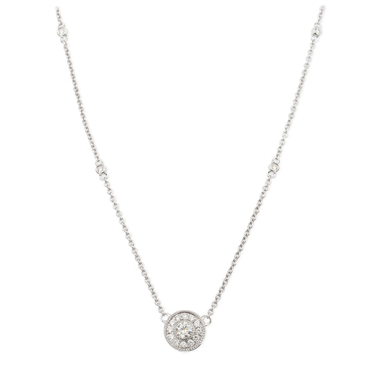 Diamond Round Disk Necklace