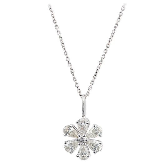 Diamond Flower Pendent Necklace