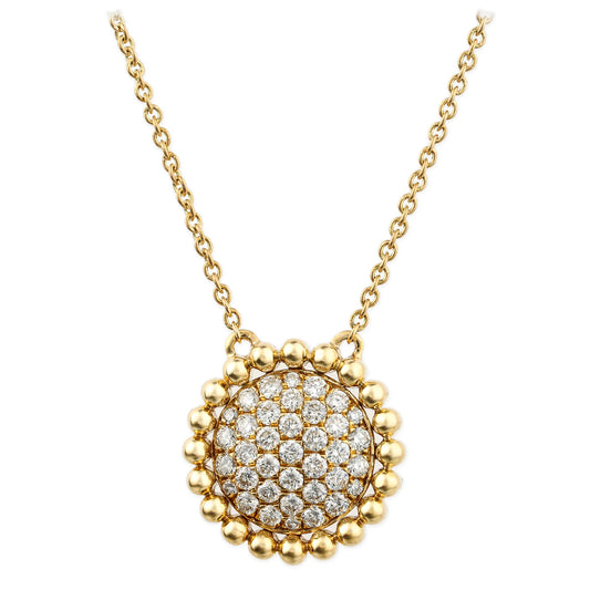 Diamond Round Disk Necklace