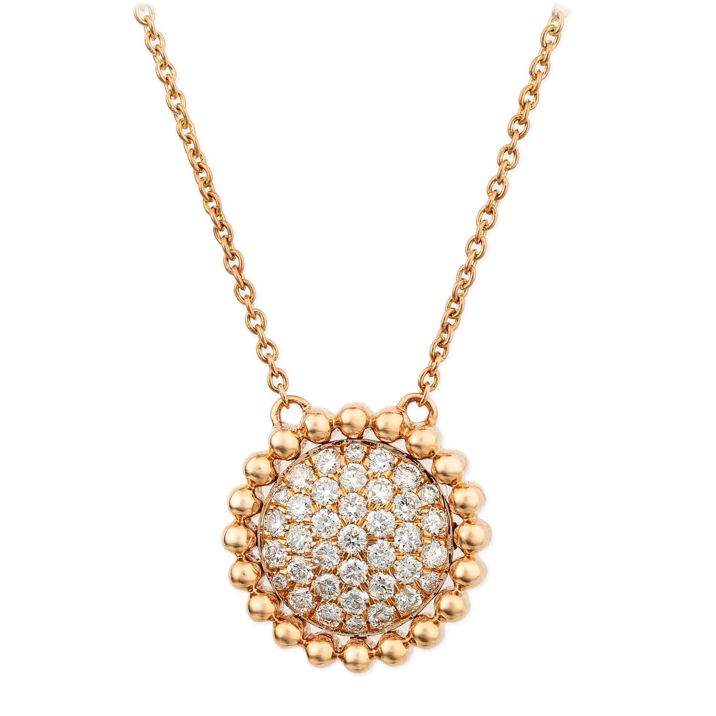 Diamond Round Disk Necklace