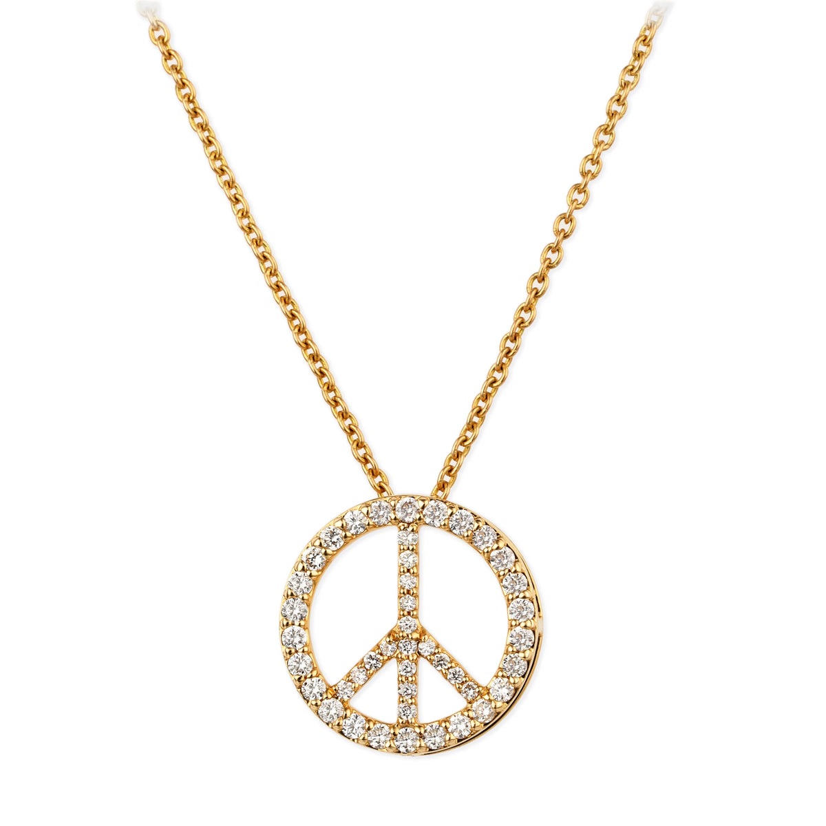 Diamond Peace Sign Necklace