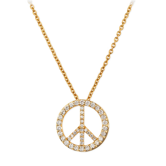 Diamond Peace Sign Necklace