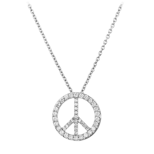 Diamond Peace Sign Necklace