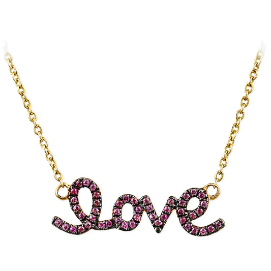 Pink Sapphire Love Necklace