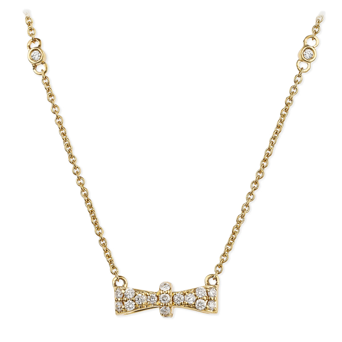 Diamond Bow Necklace
