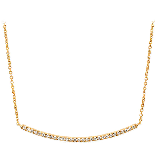 Diamond Curved Bar Necklace