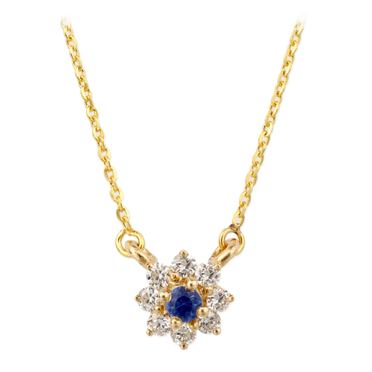 Diamond/blue Sapphire Necklace