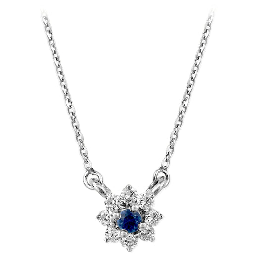 Diamond/blue Sapphire Necklace