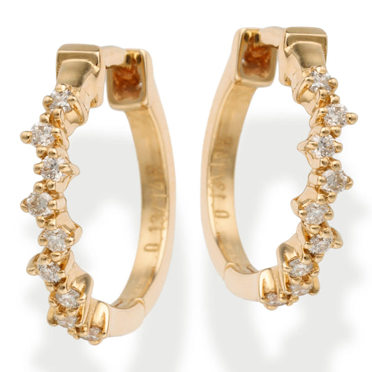 Diamond Huggies Earrings Yellow Gold