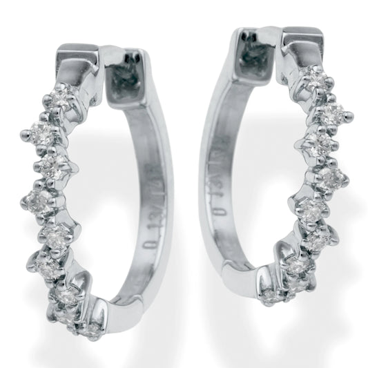 Diamond Huggies Earrings White Gold