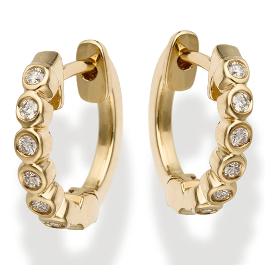 Diamond Huggies Earrings Yellow Gold