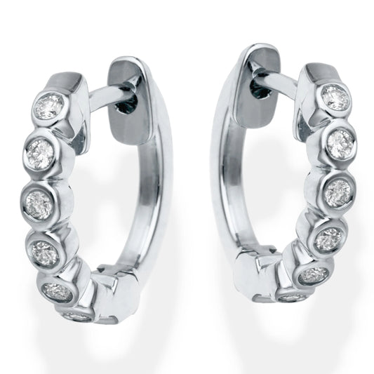 Diamond Huggies Earrings White Gold