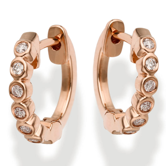 Diamond Huggies Earrings Rose Gold