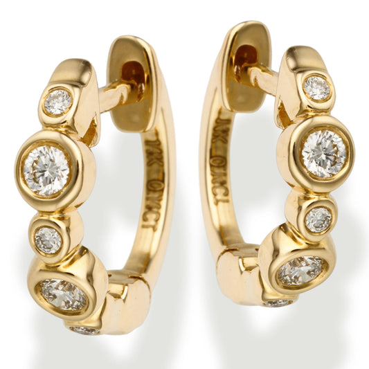 Diamond Huggies Earrings Yellow Gold