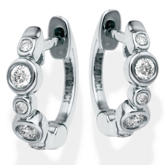 Diamond Huggies Earrings White Gold