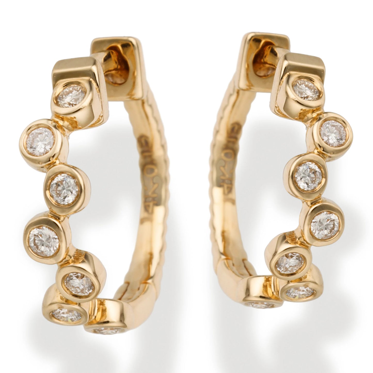 Diamond Huggies Earrings Yellow Gold