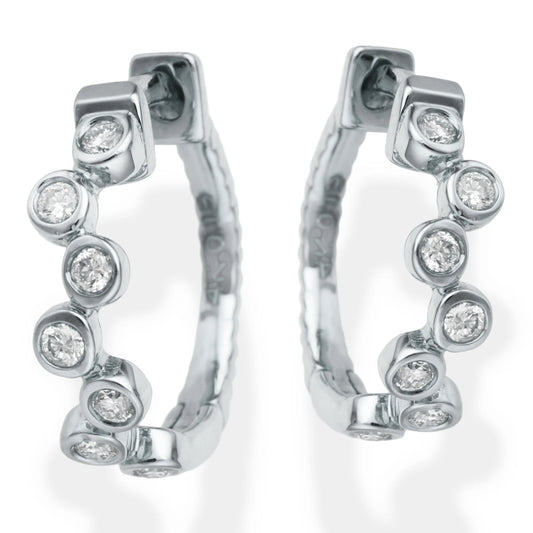 Diamond Huggies Earrings White Gold