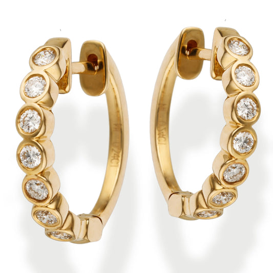 Diamond Huggies Earrings Yellow Gold