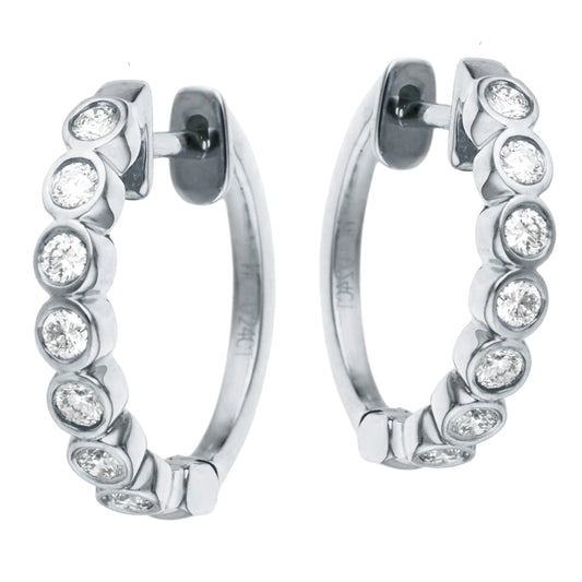 Diamond Huggies Earrings White Gold