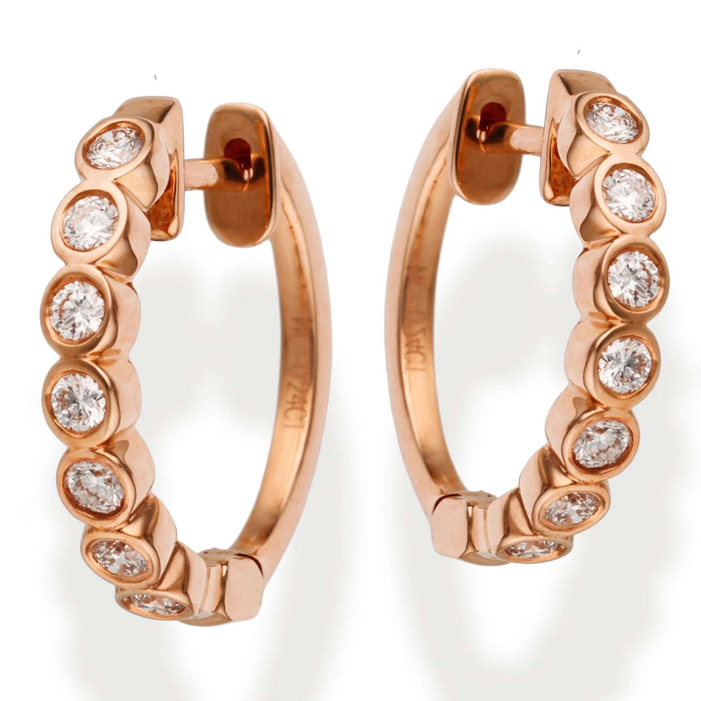 Diamond Huggies Earrings Rose Gold