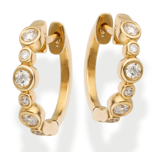 Diamond Huggies Earrings Yellow Gold