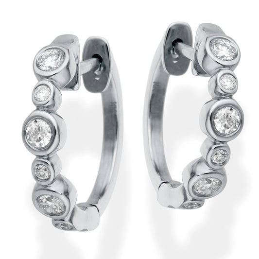 Diamond Huggies Earrings White Gold