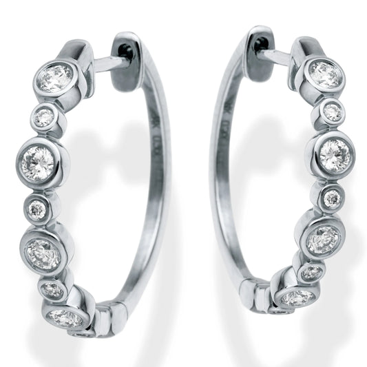 Diamond Huggies Earrings White Gold