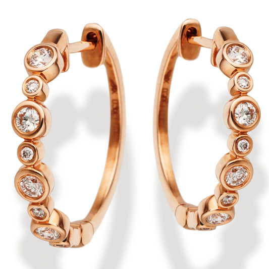 Diamond Huggies Earrings Rose Gold