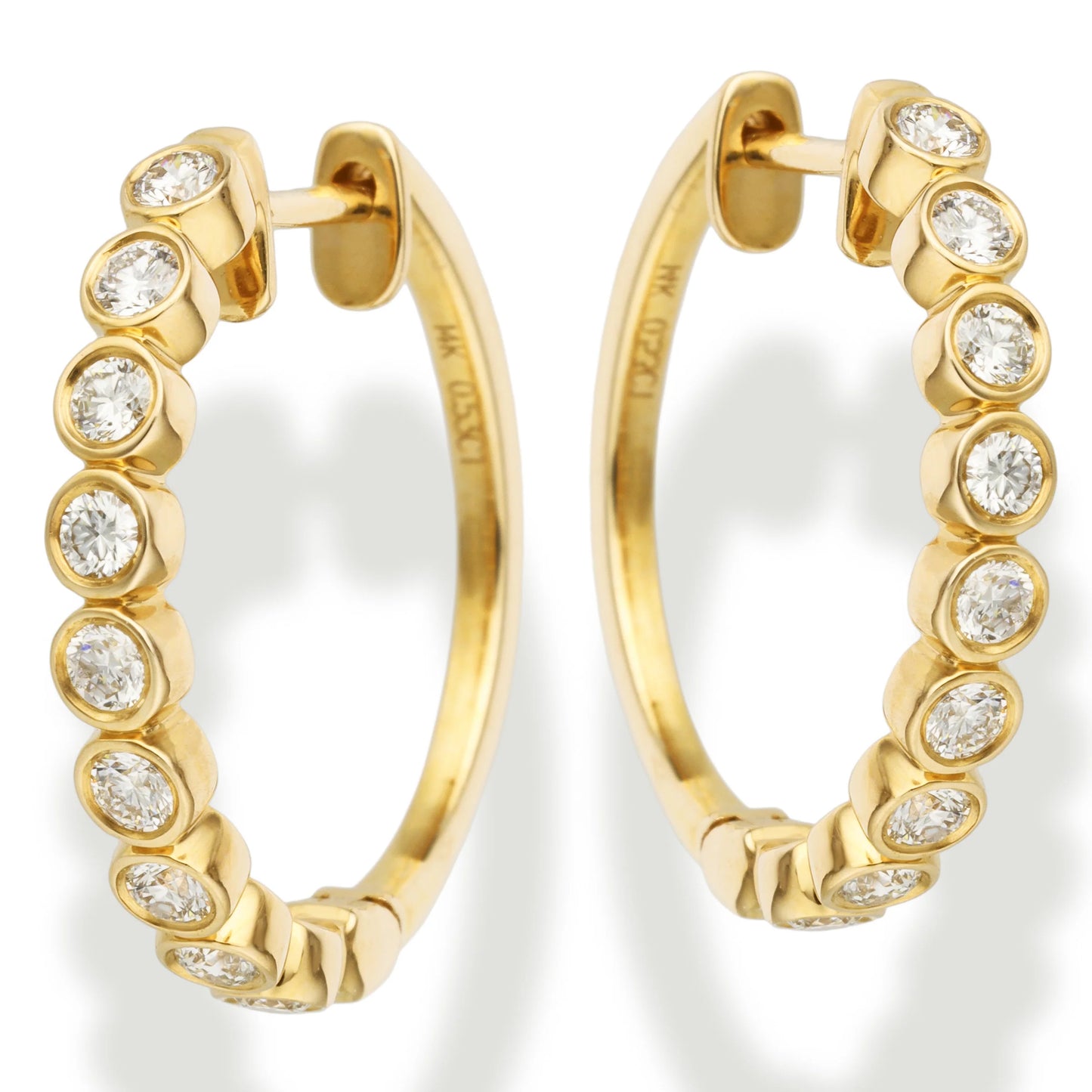 Diamond Huggies Earrings Yellow Gold