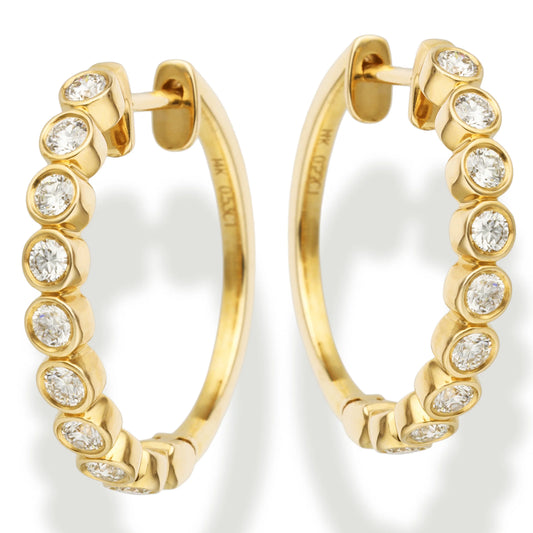 Diamond Huggies Earrings Yellow Gold