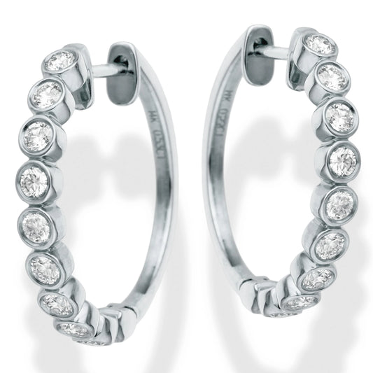 Diamond Huggies Earrings White Gold