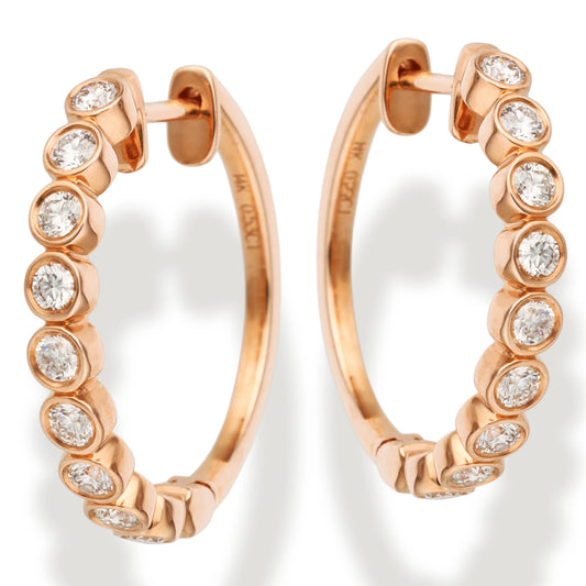 Diamond Huggies Earrings Rose Gold