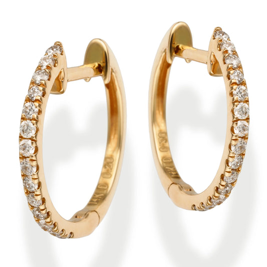 Diamond Huggies Earrings Yellow Gold