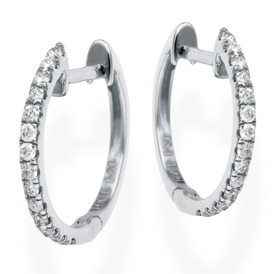 Diamond Huggies Earrings White Gold