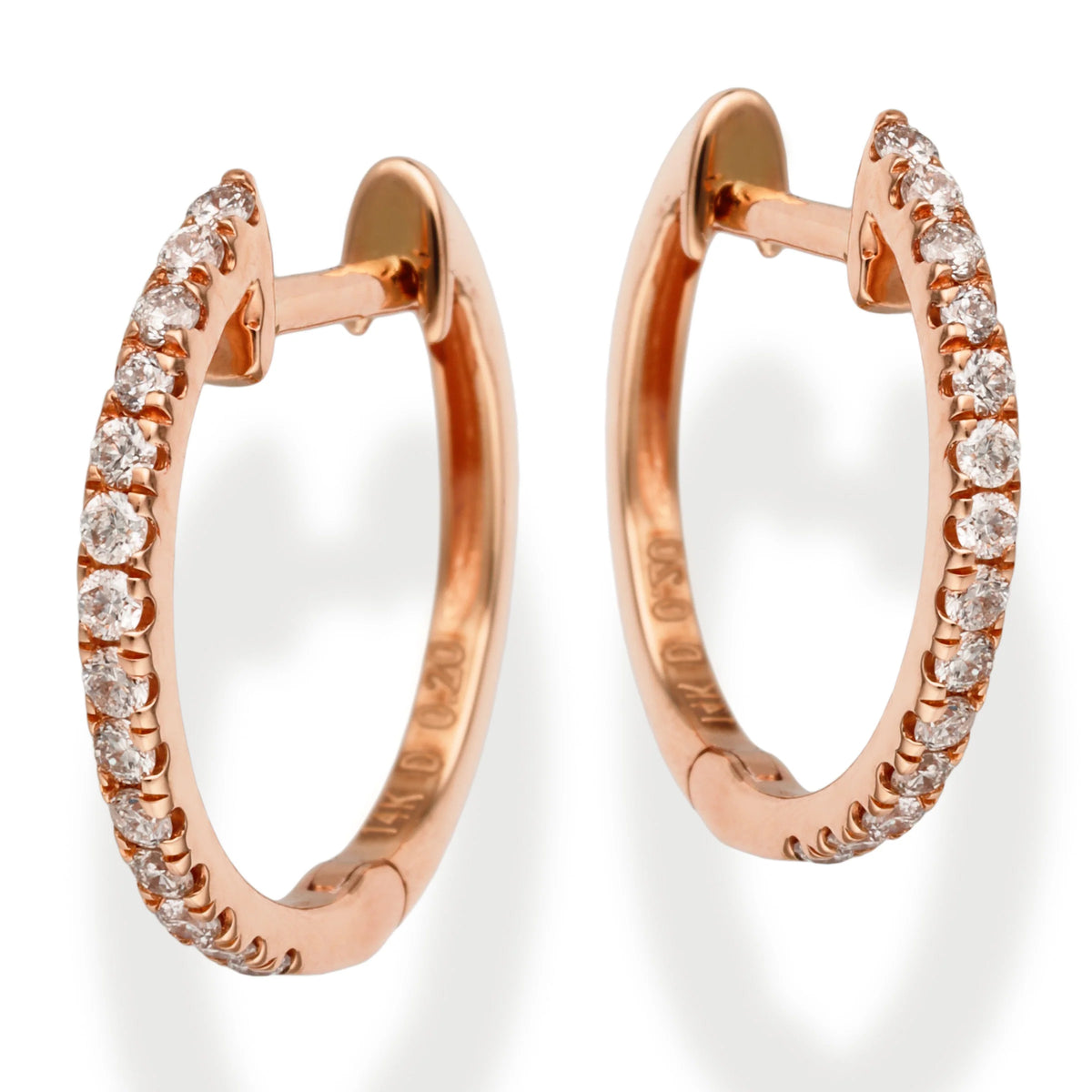 Diamond Huggies Earrings Rose Gold